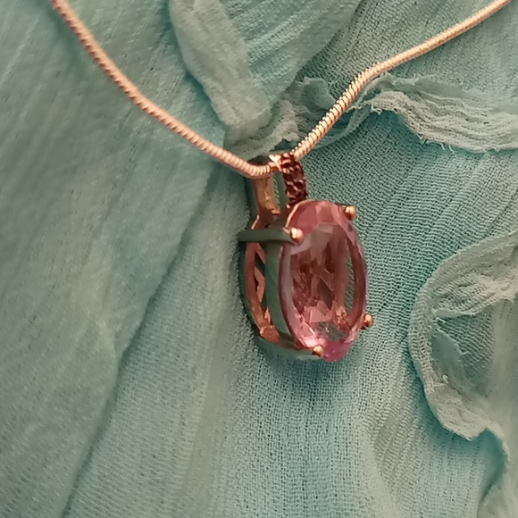 Amethyst pendant Sterling Silver With Chain 925 - Picture 2 of 4